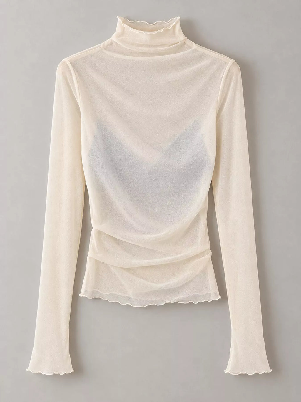 Turtleneck Long Sleeve Slim Fit T-Shirt