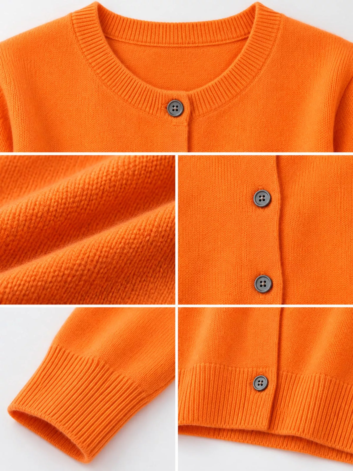 Crew-Neck Button-Down Cardigan