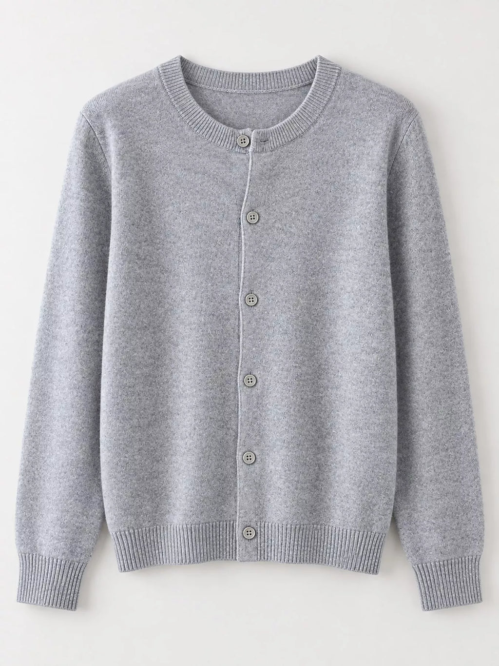 Crew Neck Button-Down Cardigan