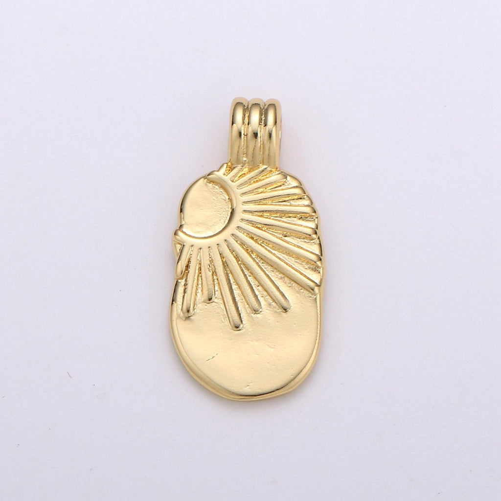 Dainty 14k Gold Filled Sunshine Charm - Gold Sun Charm, Sun with rays pendant, Celestial Jewelry for Necklace Component Supply I-781