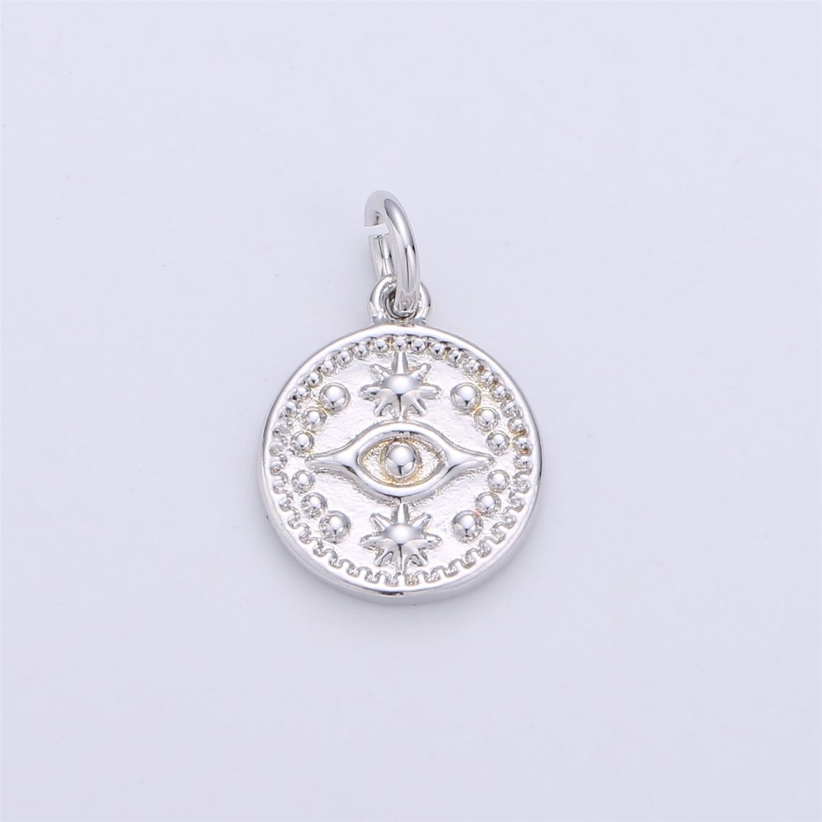 Dainty 18k Gold Filled Beads Coin Evil Eye Legend Charm for Bracelet Necklace Pendant Earring Findings for Jewelry Making C-080 C-656