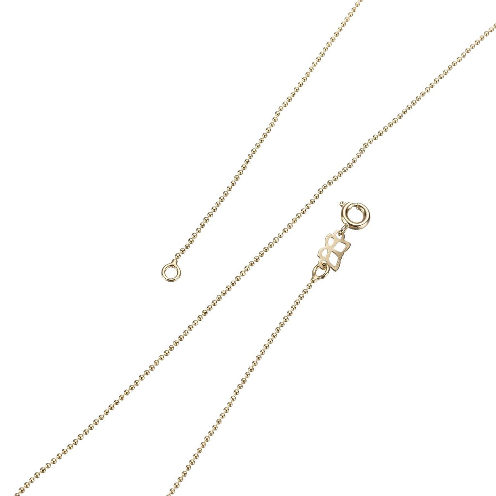 Dainty 1mm Beads Chain Necklace - 14K Gold Filled Bead Necklace - 17.75 Inches Layering Bead Necklace w/Spring Ring | CN-227