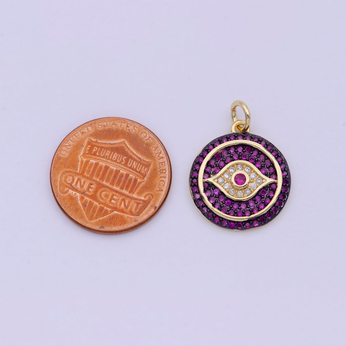 Dainty Turquoise Evil Eye Pendant for Necklace Charm in 24k Gold Filled Evil Eye Charm for Bracelet Necklace Earring Supply 20x15mm D-335