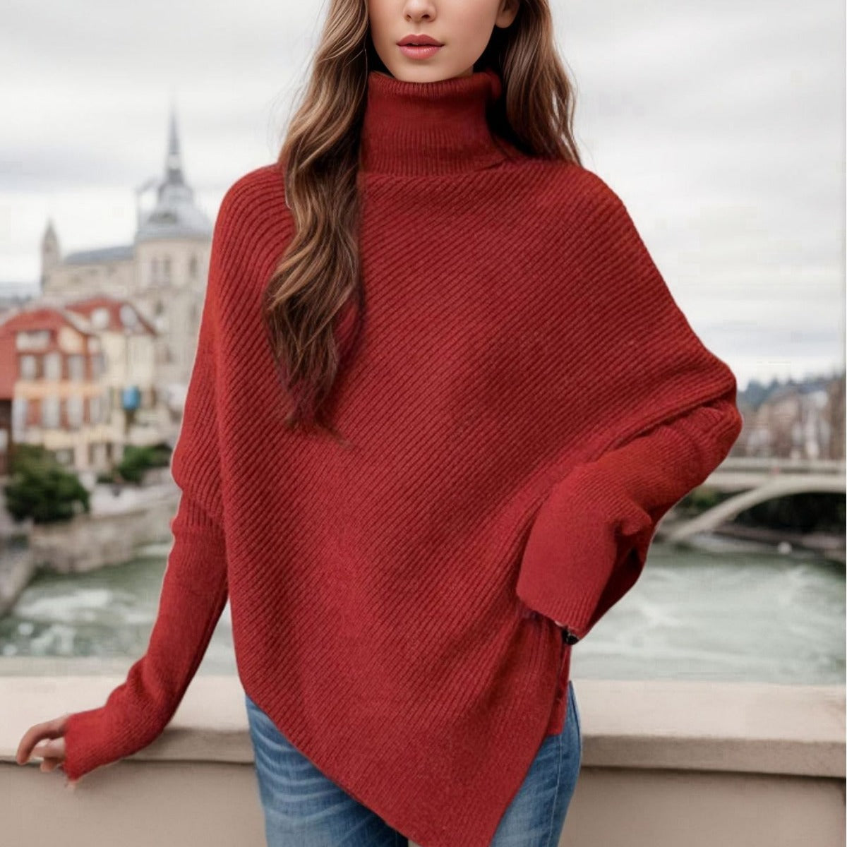 Irregular Outerwear Turtleneck Sweater Women's