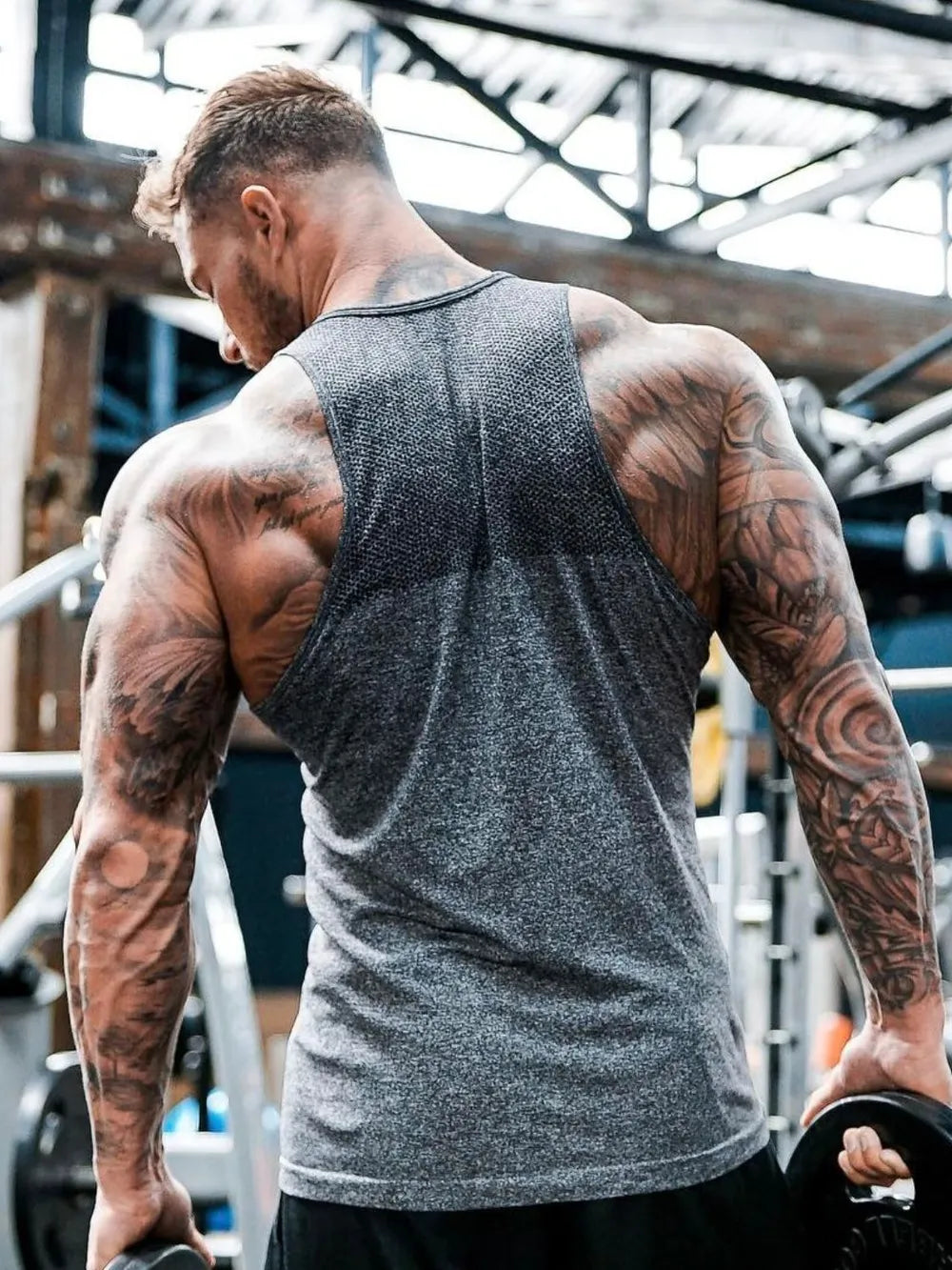 Men's Plus Size Round Neck Active Tank