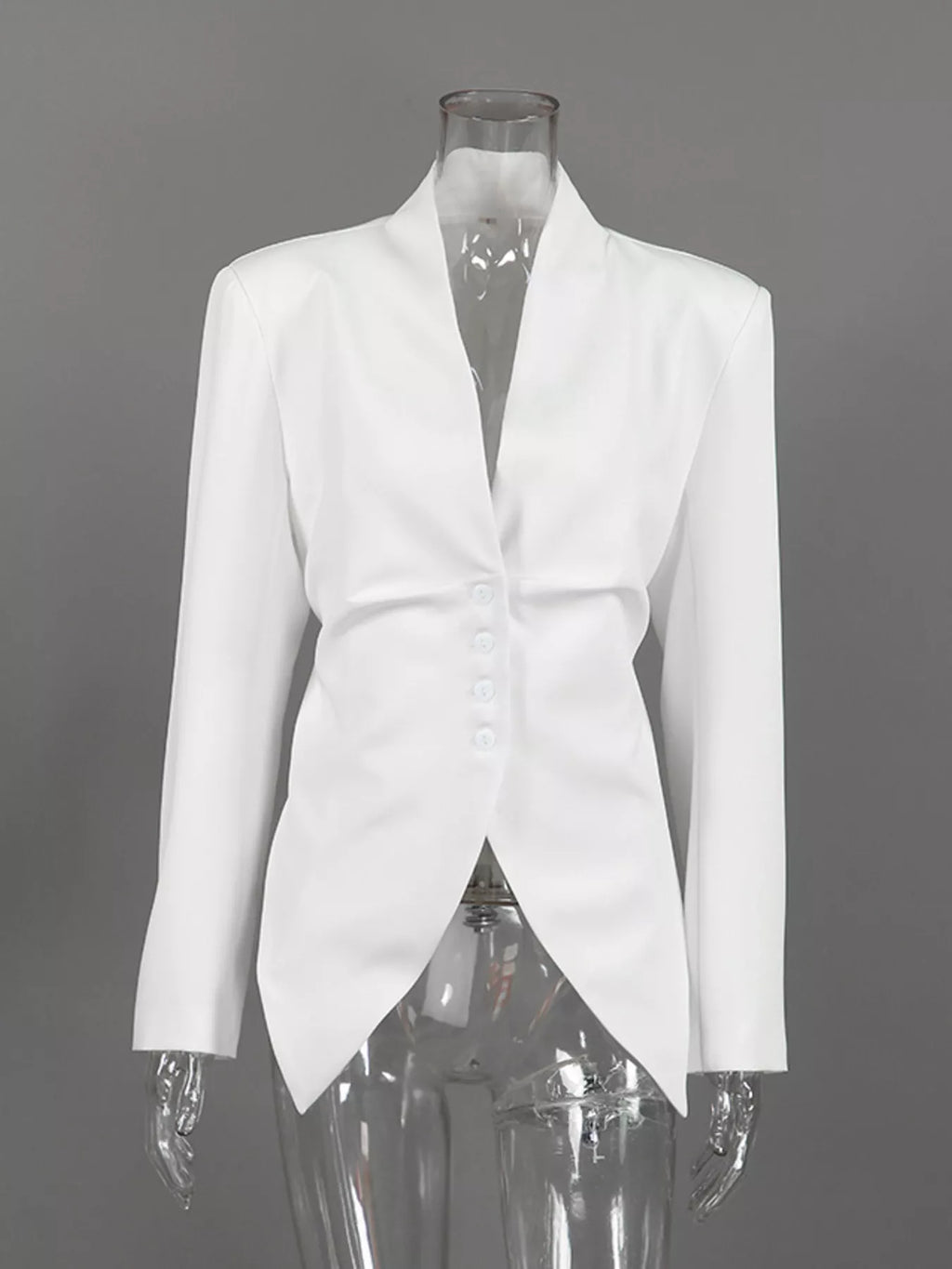 Slim-Fit Asymmetric Hem Blazer