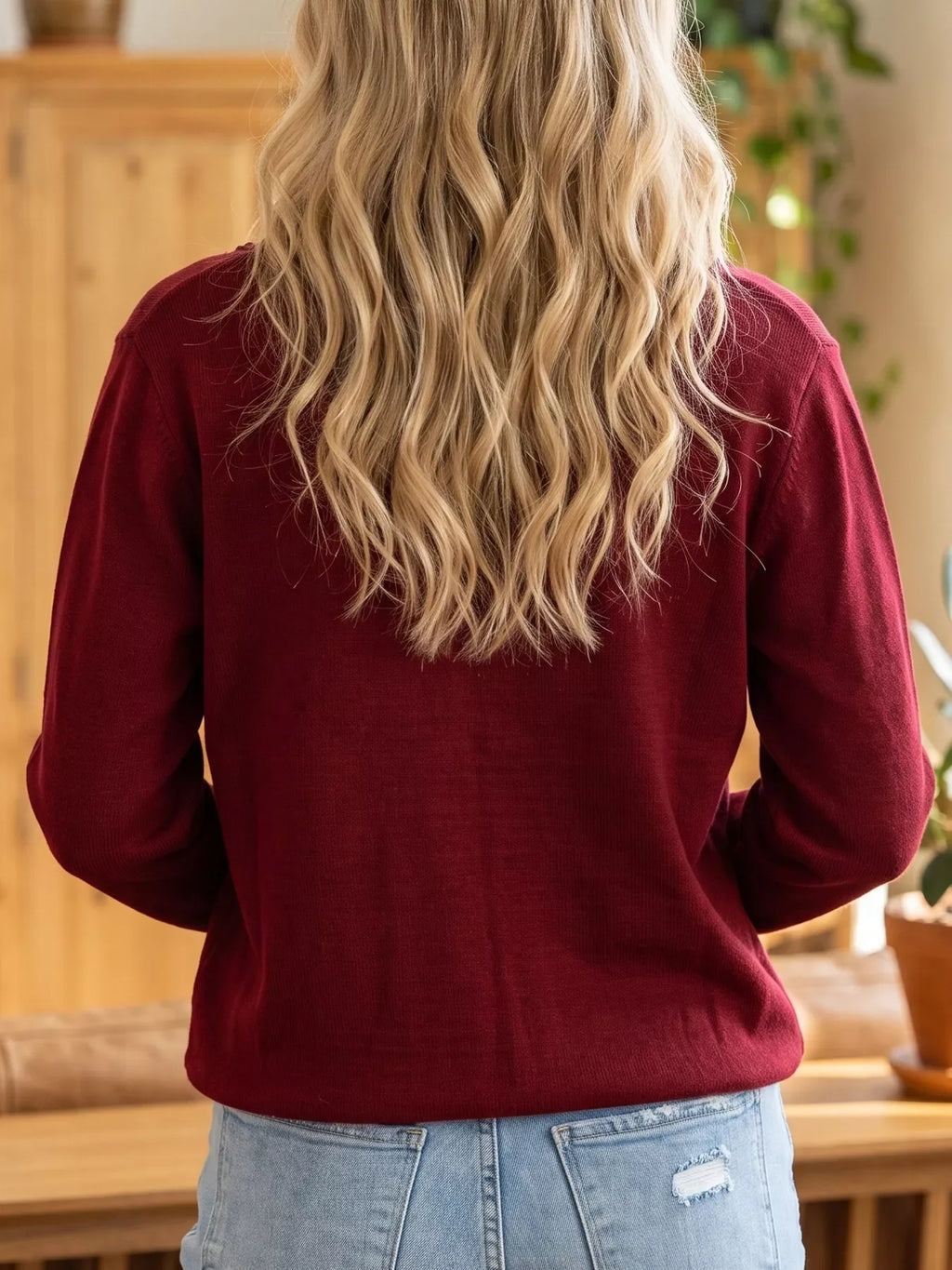 Bow Pocket Collar Long Sleeve Knit Cardigan