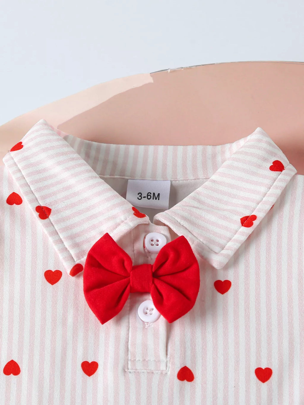 Children's Heart Print Bodysuit & Suspender Pants Set