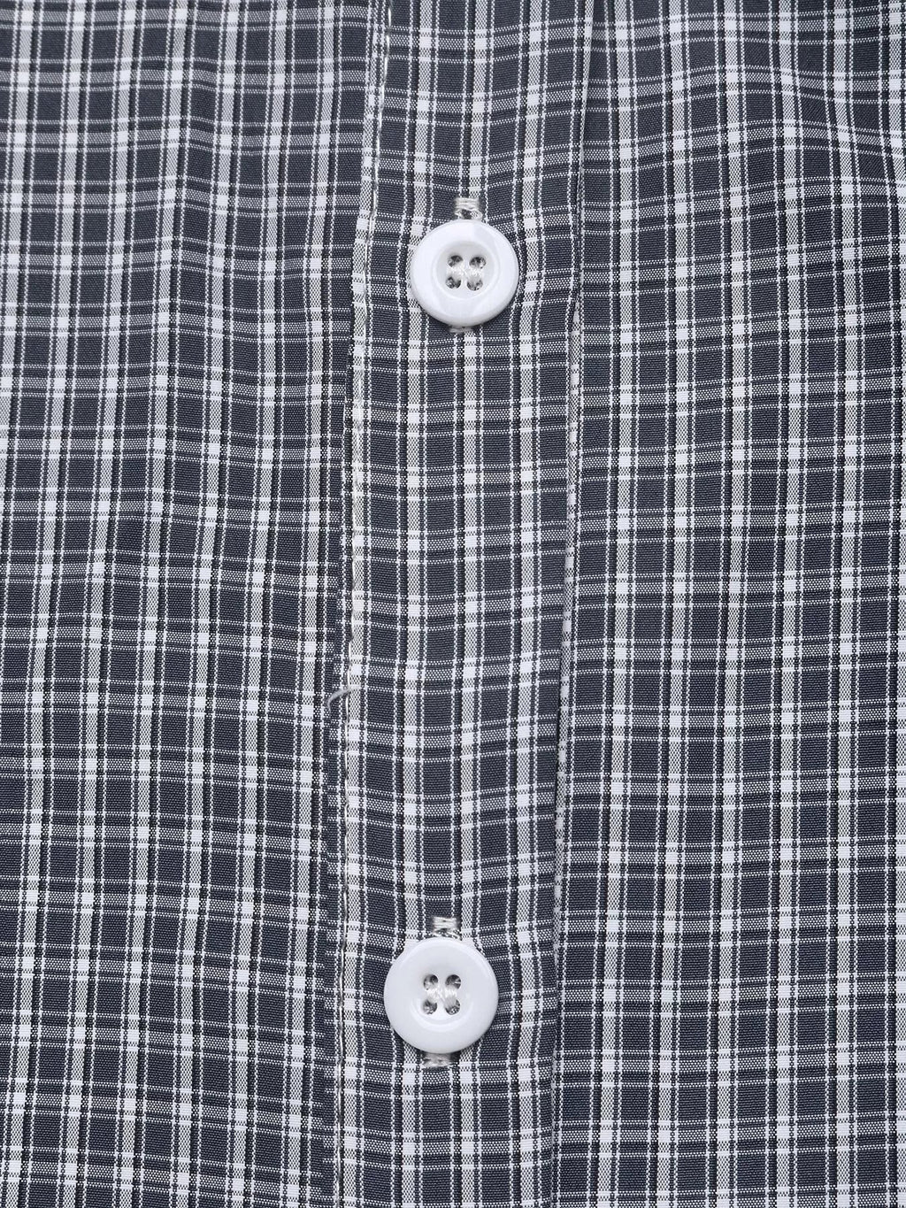 Gingham Button Up Shirt with Tie-Sleeve Detail
