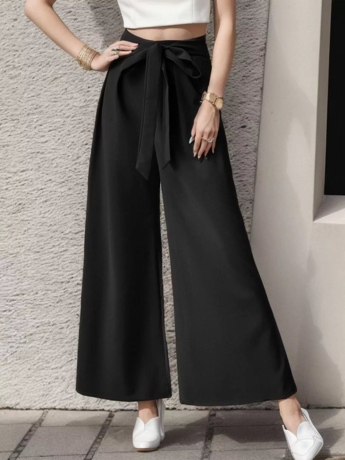 High-Waisted Wide-Leg Pants