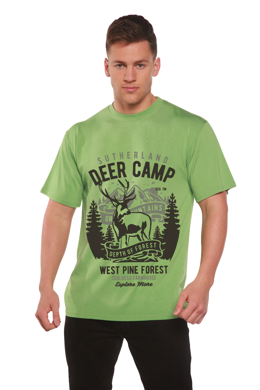 Deer Camp Men's Bamboo Viscose/Organic Cotton Short Sleeve Graphic T-Shirt
