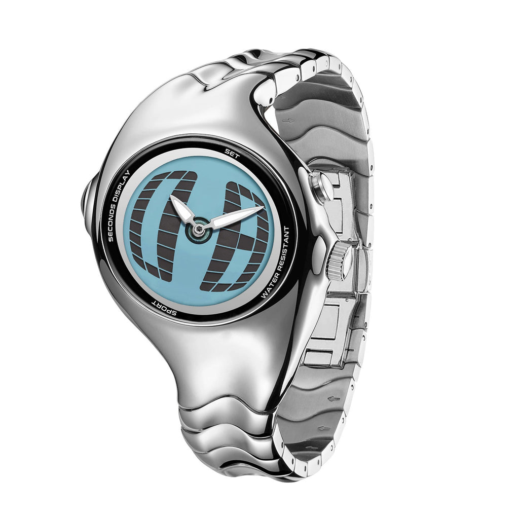 Mens Twisted Vintage Asymmetric Dual-Display Watch