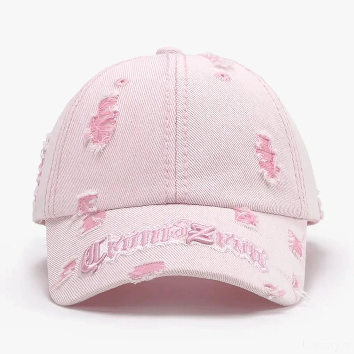 Distressed Embroidered Letter Cotton Dad Baseball Cap