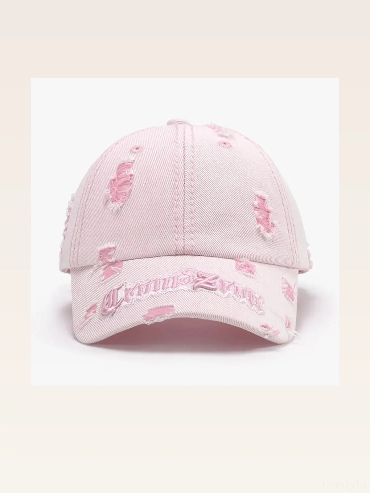 Distressed Embroidered Letter Cotton Dad Baseball Cap