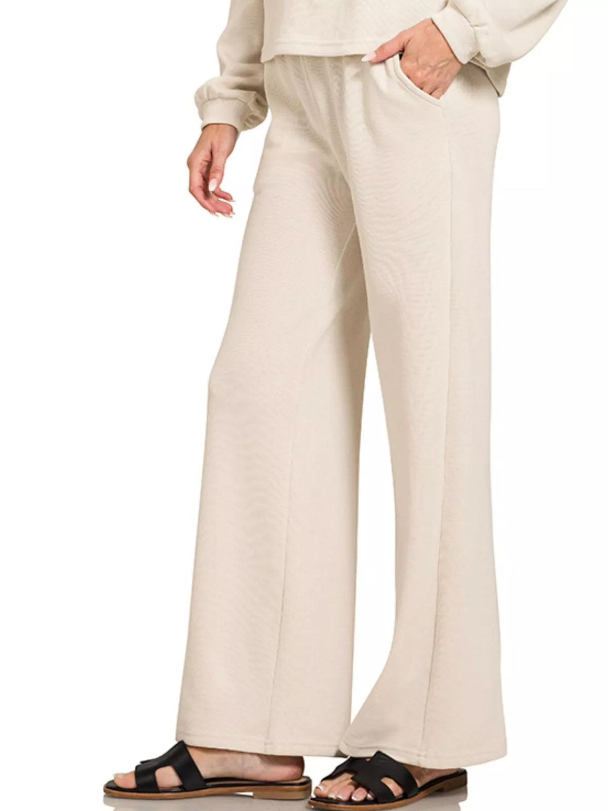 Zenana French Rib Pullover and Pants Set