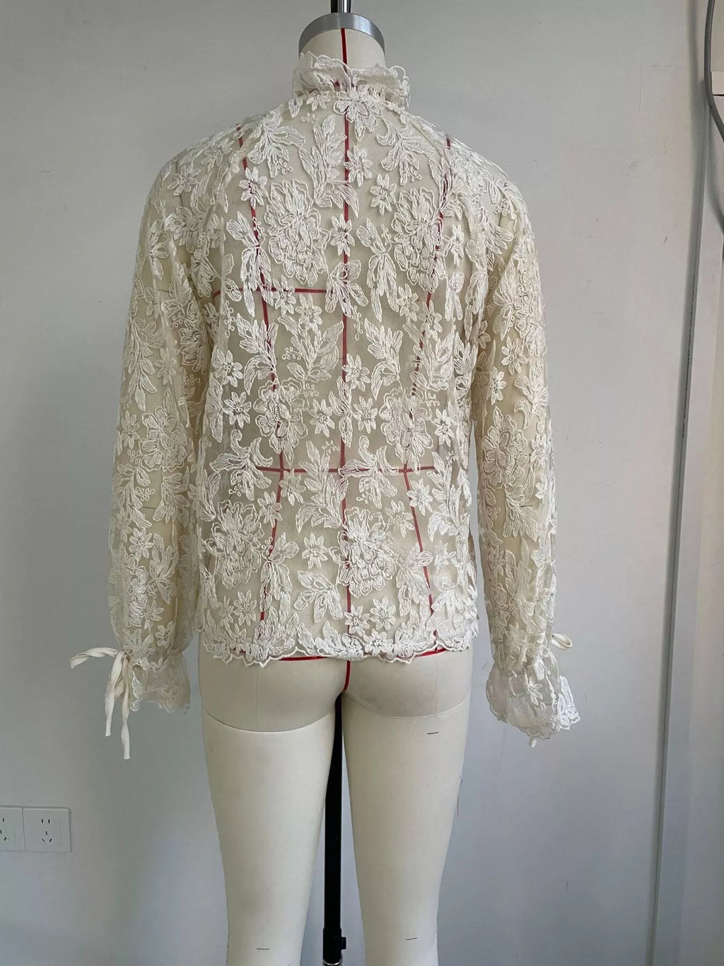 Sheer Lace Long Sleeve Shirt