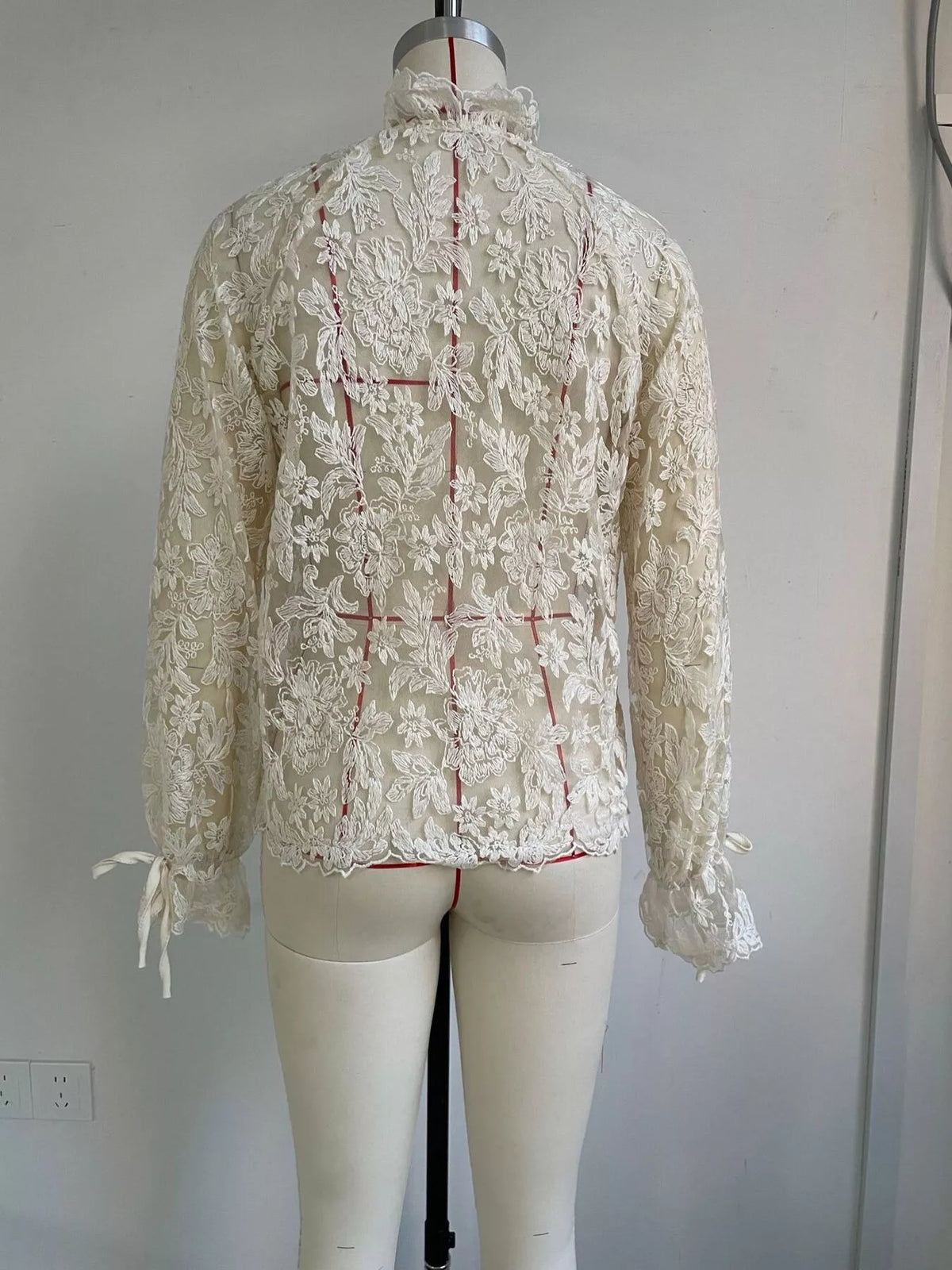 Sheer Lace Long Sleeve Shirt