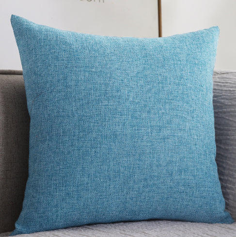 Plain Cotton Linen Sofa Cushion Thickened Square Pillow