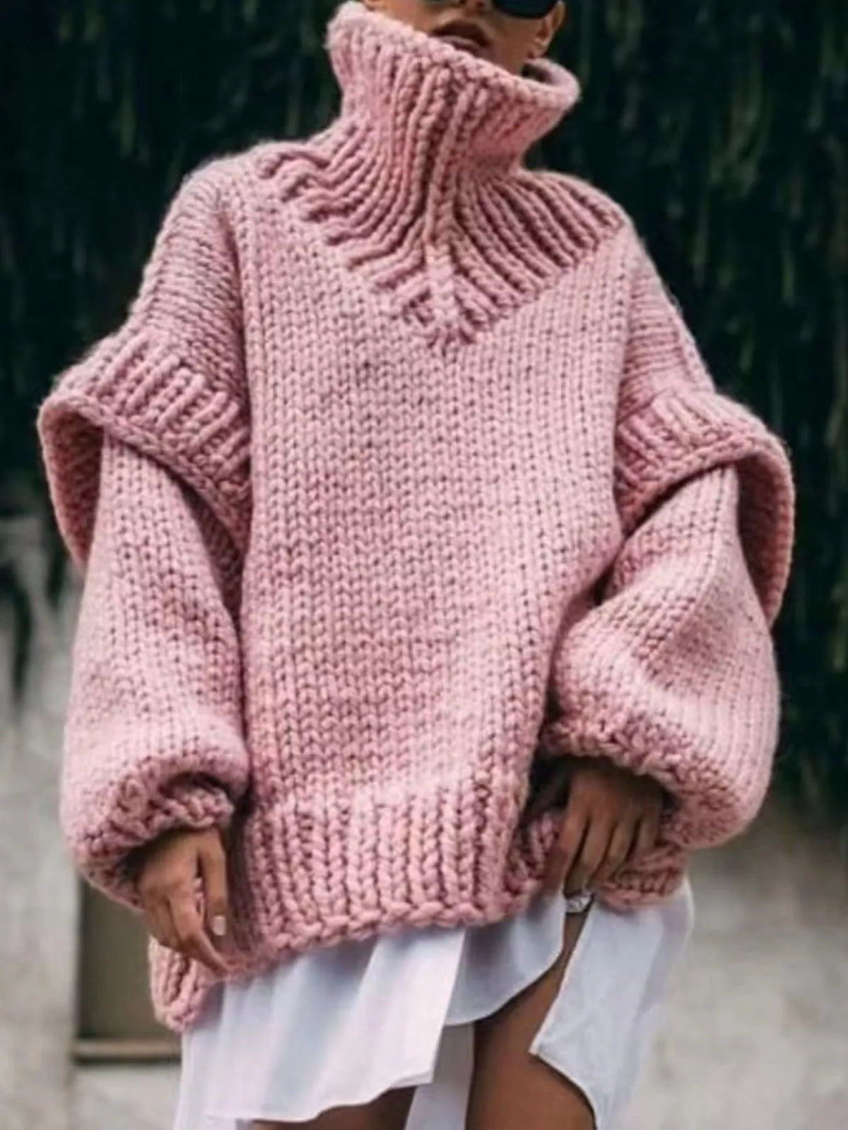 Oversized Chunky Knit Turtleneck Sweater