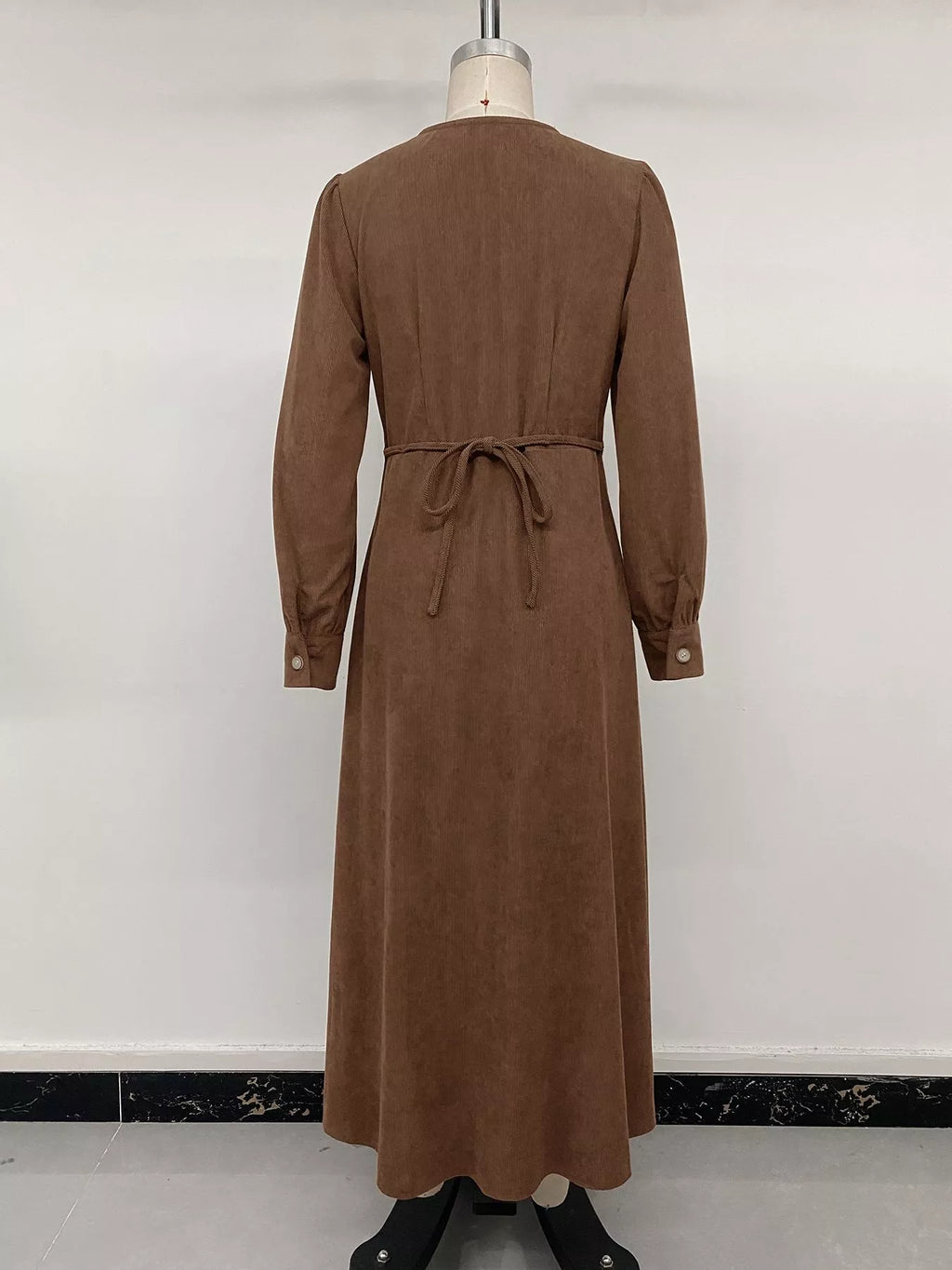 Corduroy Button-Down Maxi Dress