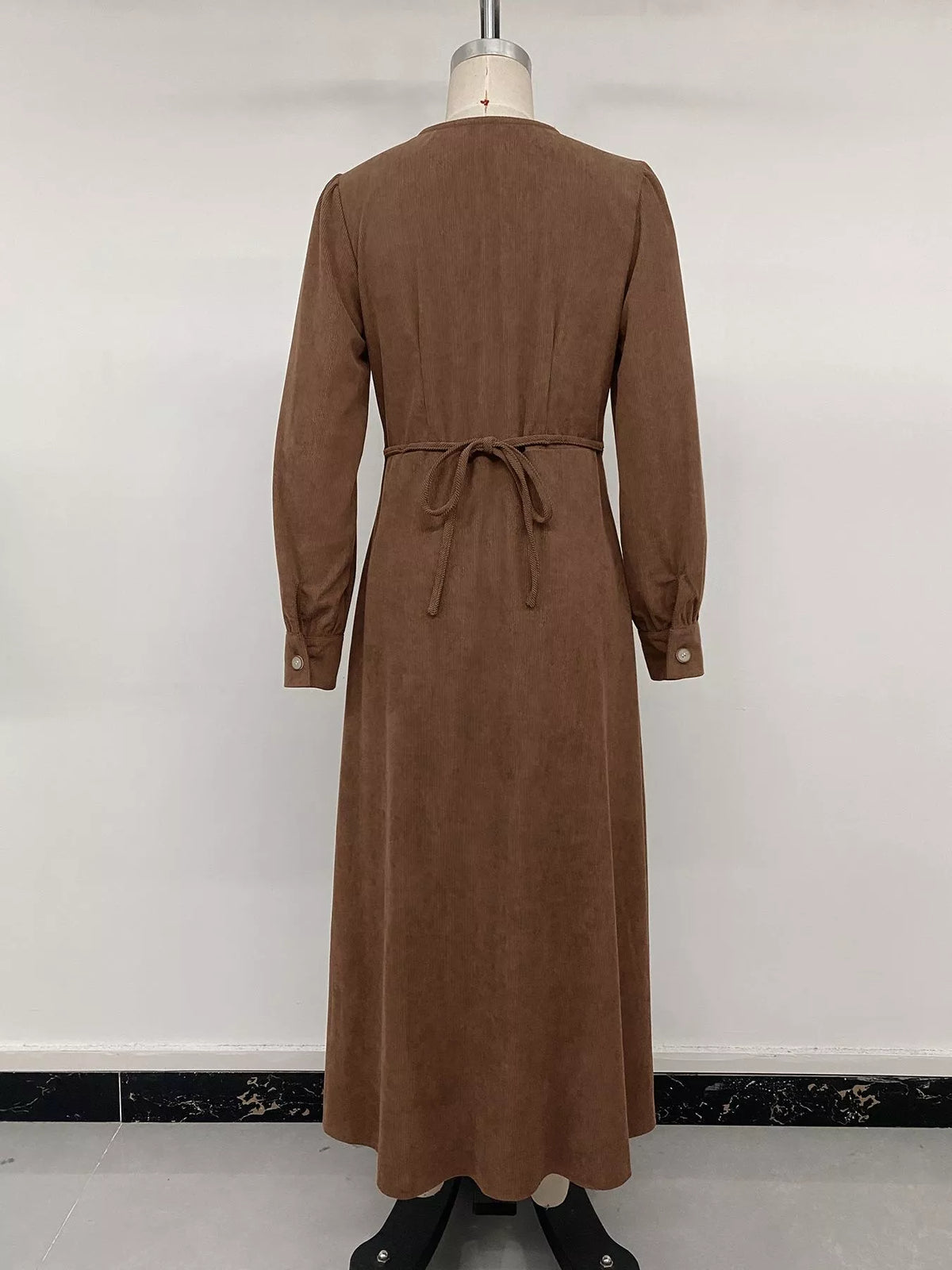 Corduroy Button-Down Maxi Dress