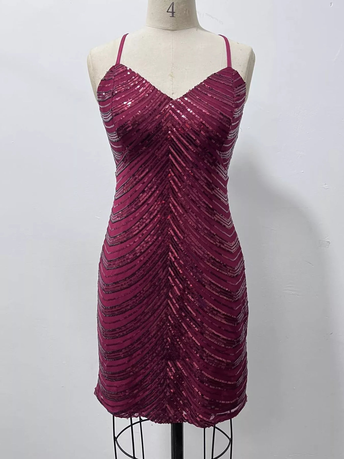 Sleeveless Sequin Embellished Bodycon Mini Cami Dress