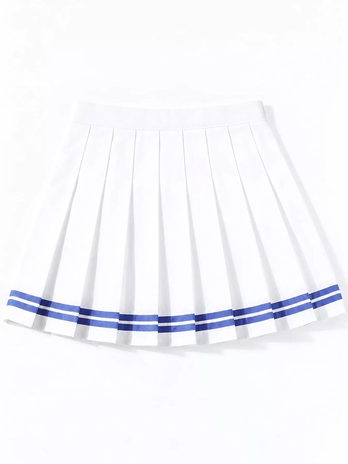 Pleated Striped Skirt