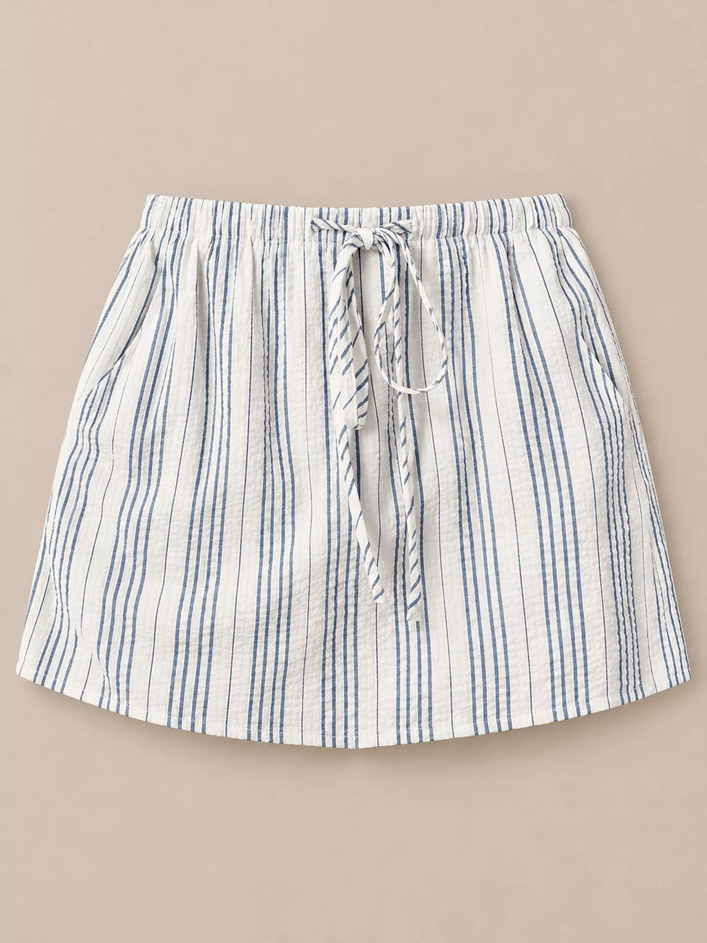Striped Drawstring Mini Skort
