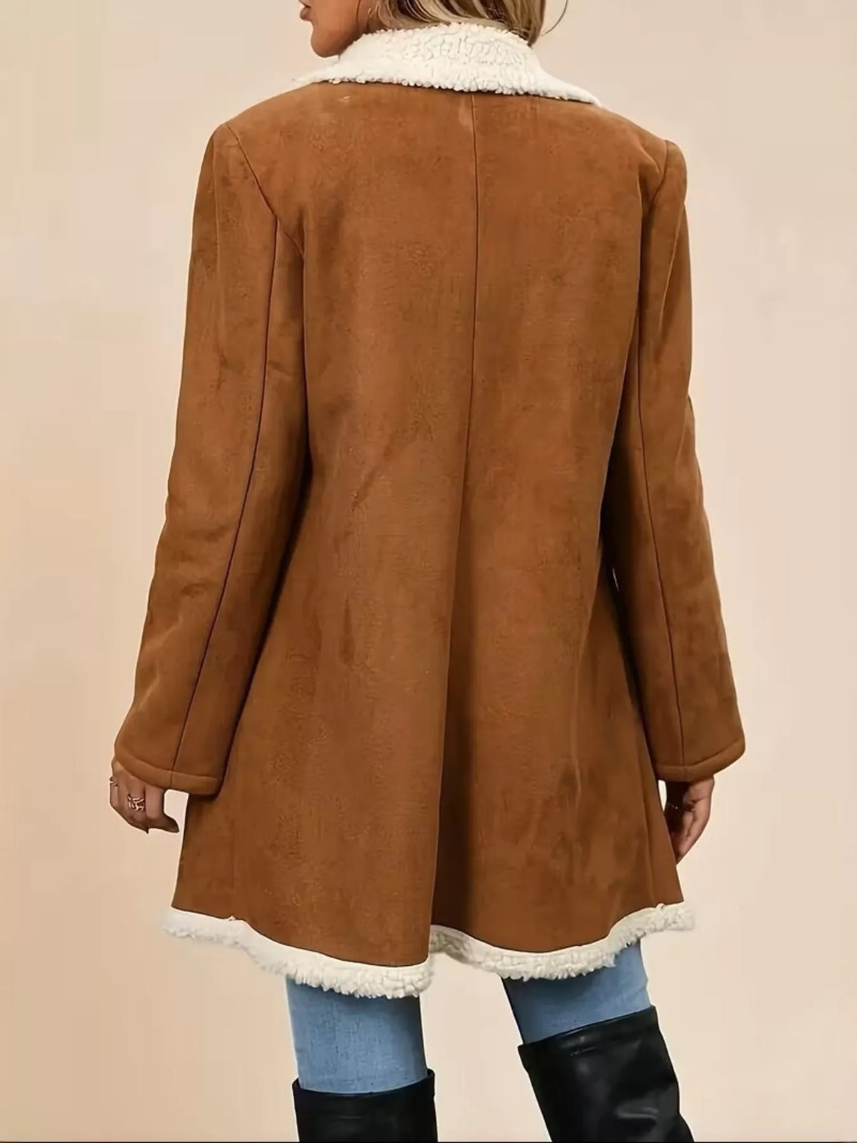 Double-Breasted Suede Outerwear