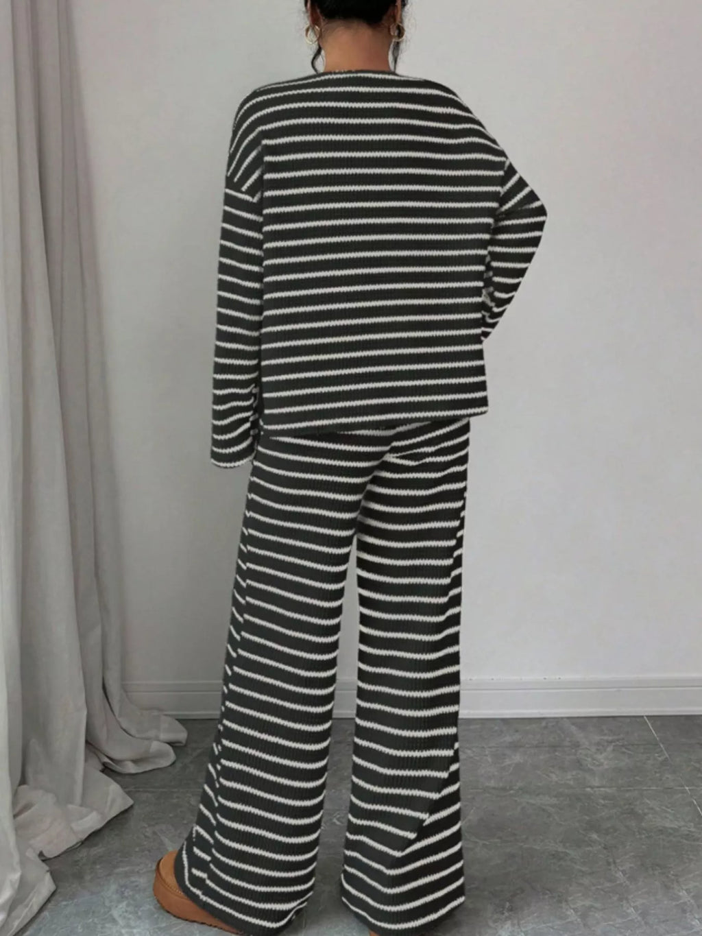 Striped Relaxed Fit Top and Pants Set