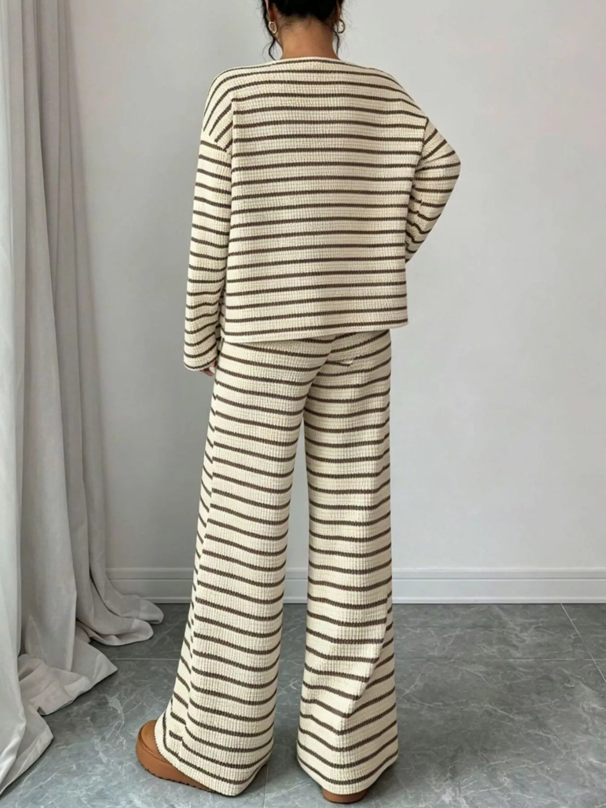 Striped Relaxed Fit Top and Pants Set