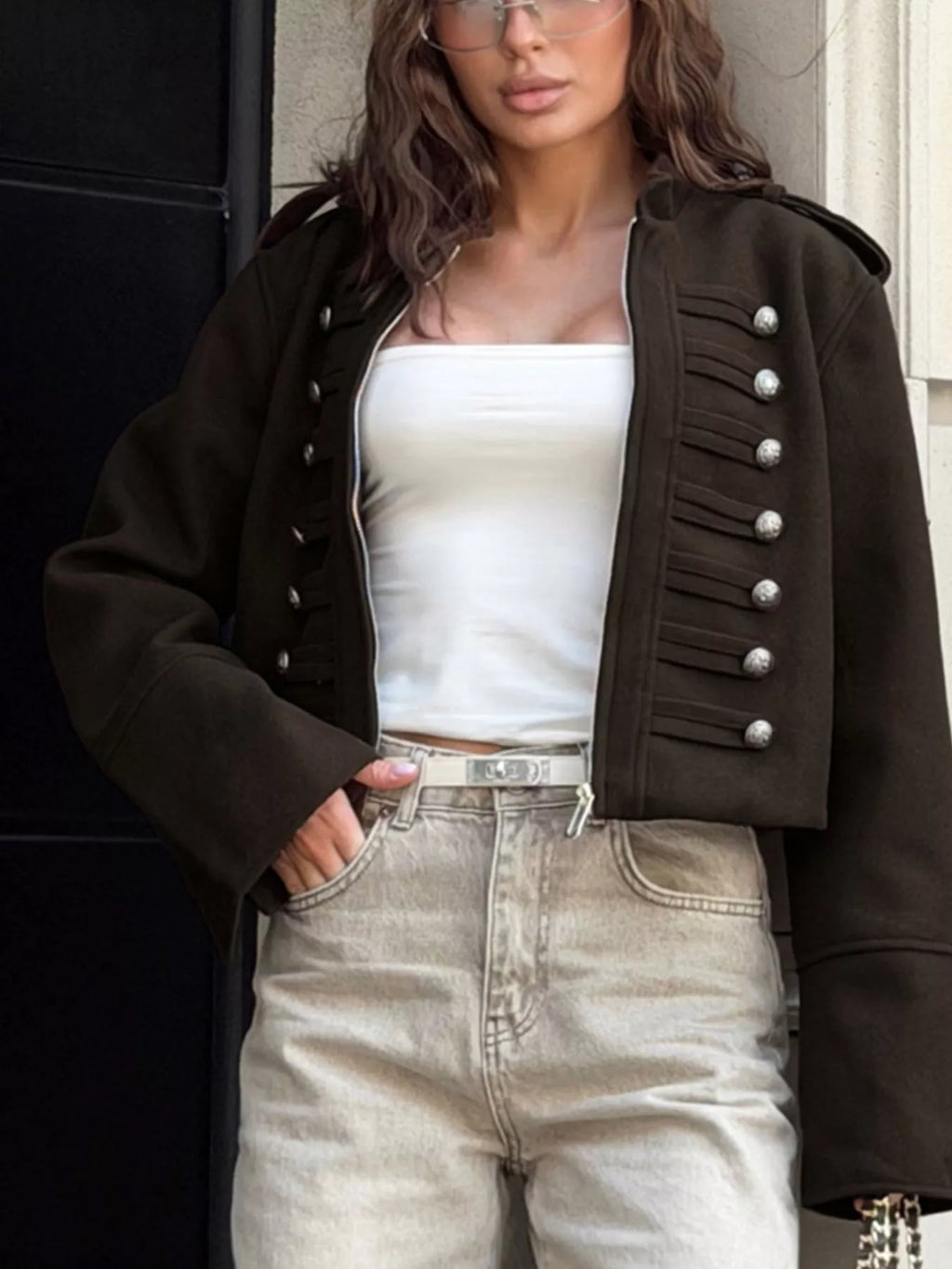 Zip Up Cropped Jacket