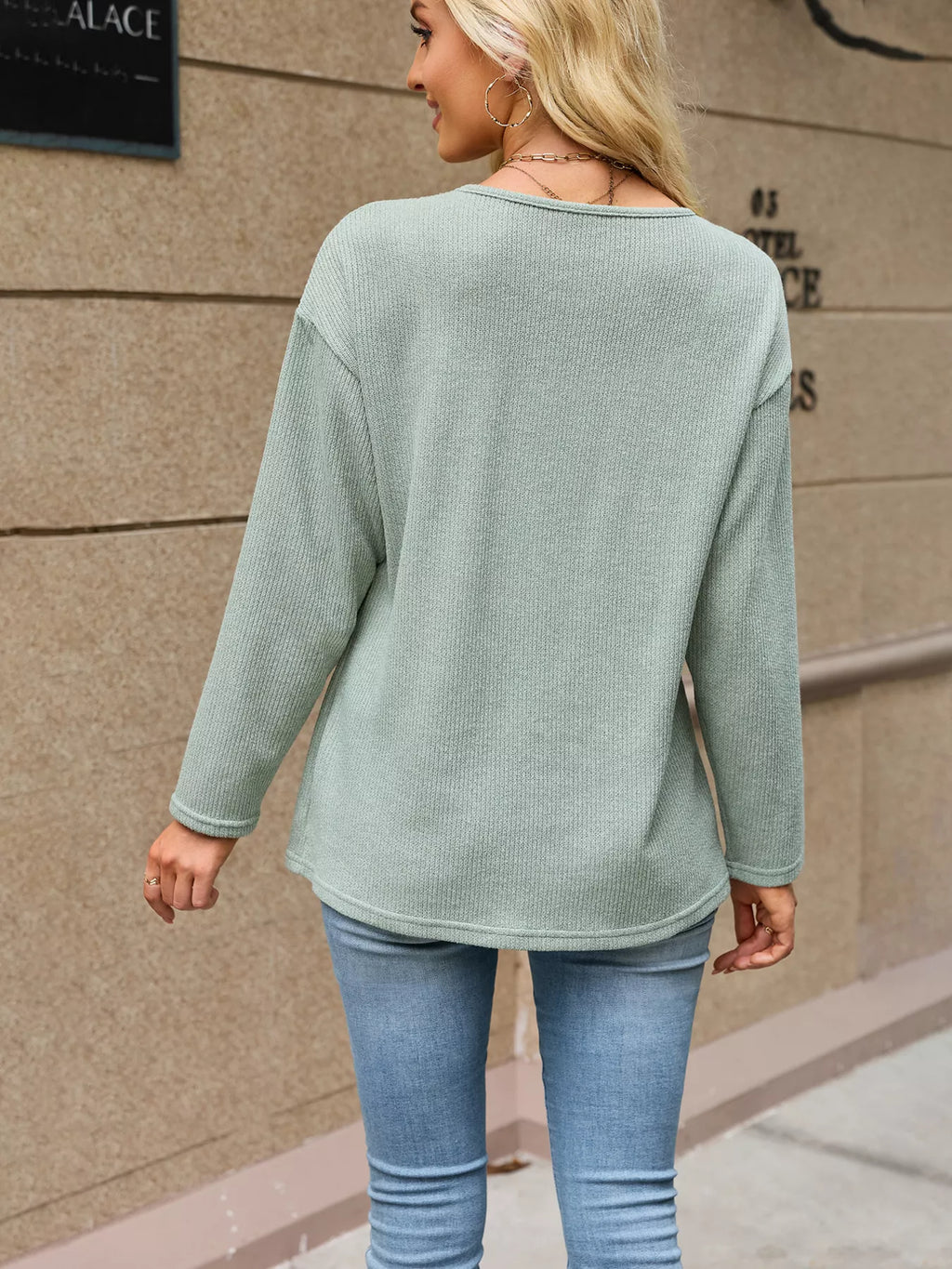 V-Neck Button-Down Cardigan