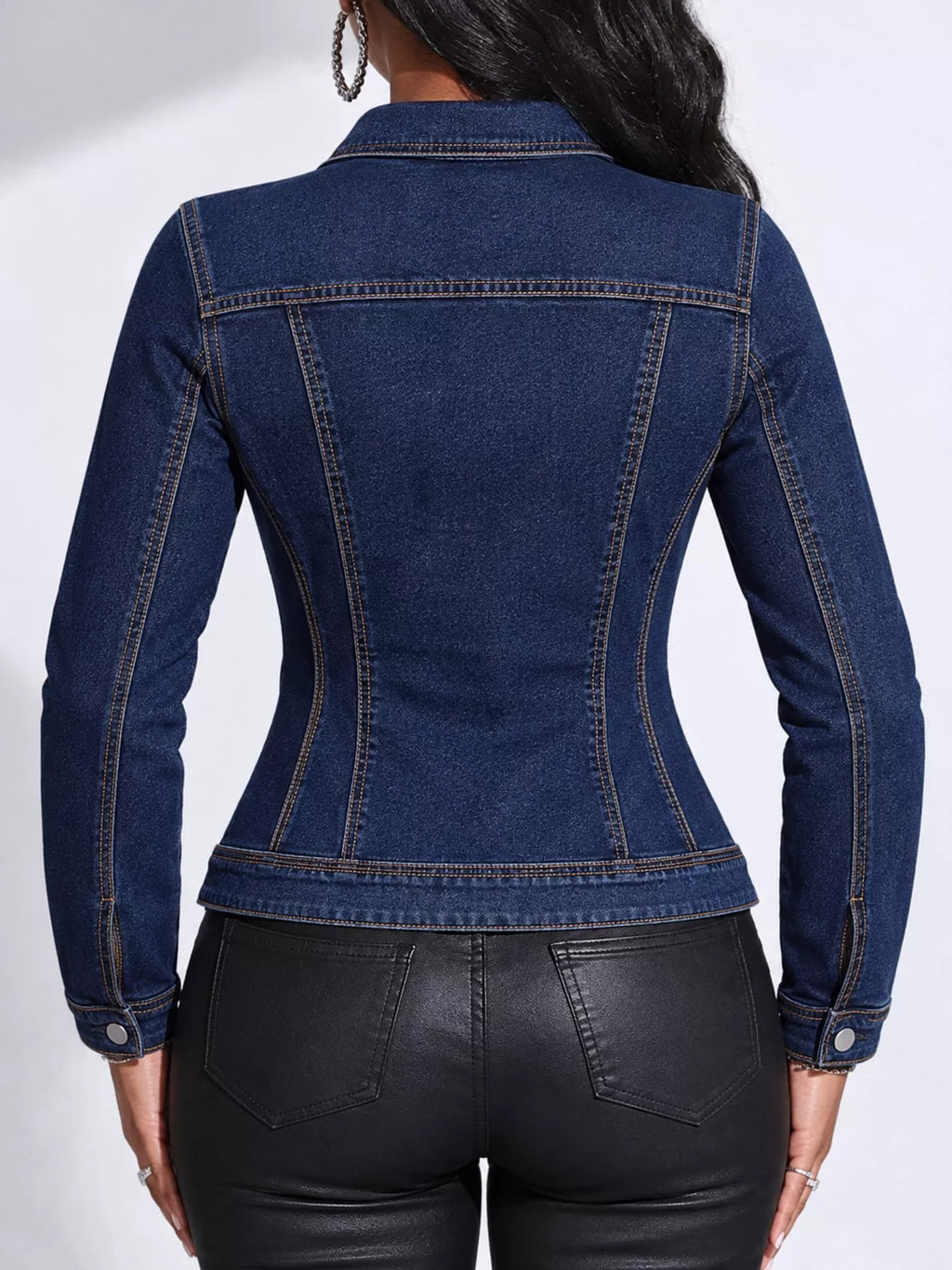 Button-Down Front Denim Jacket