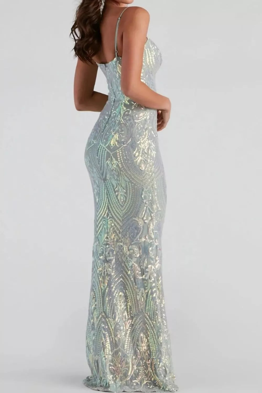 Sequin Mermaid Evening Maxi Cami Dress