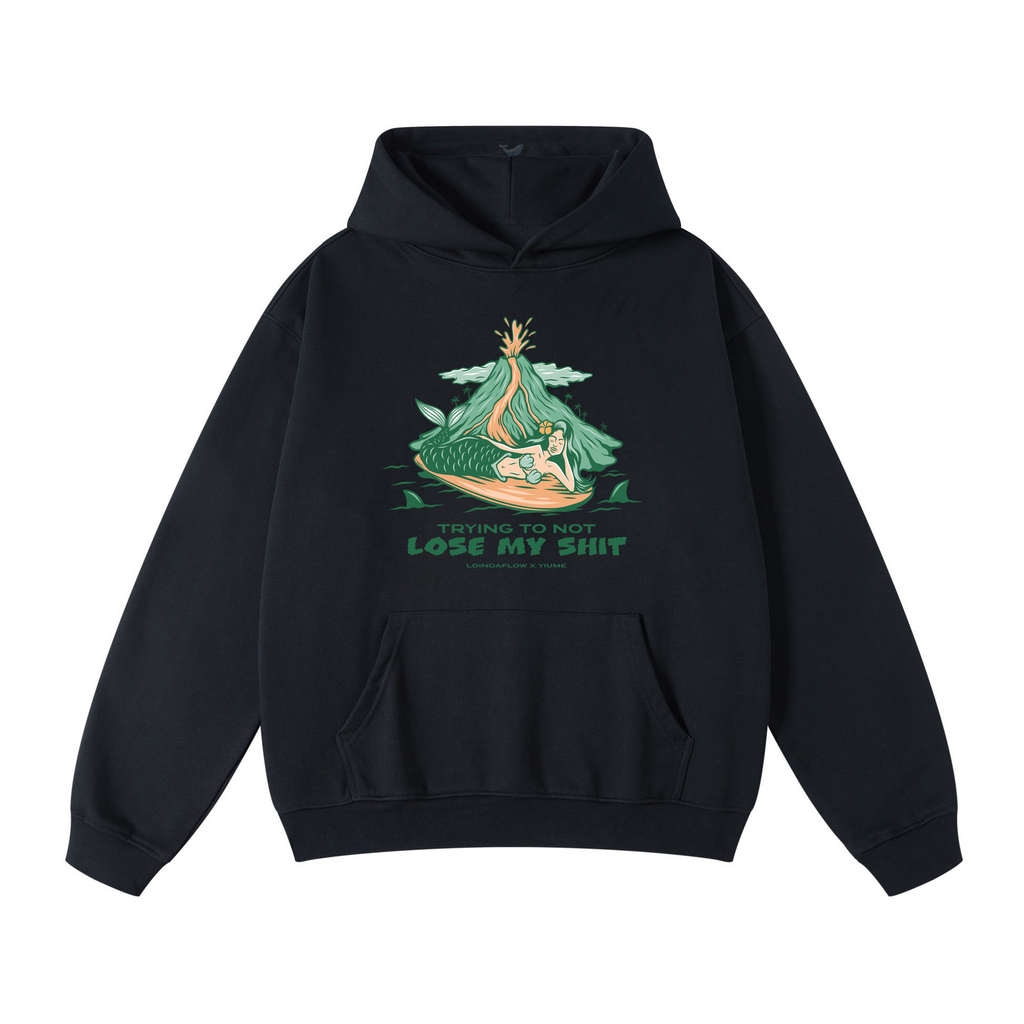 Hawaiian Hoodie For Men Hang Loose By Loindaflow Print Hoodie - BLACK By Laihha Organna