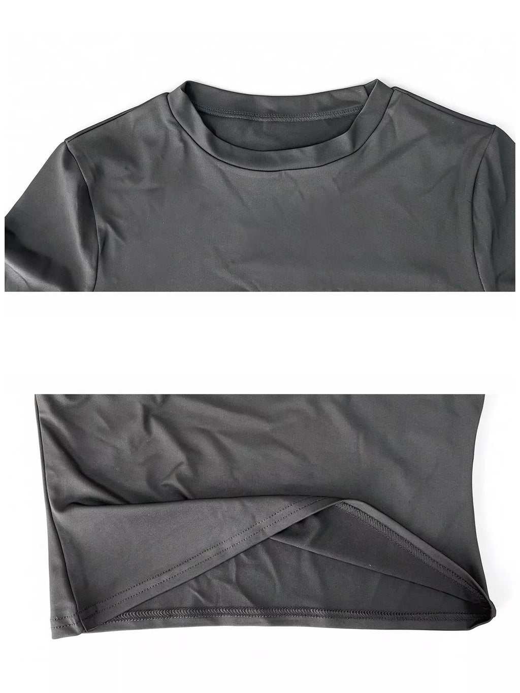 Slim Fit Basic Crew Neck Short Sleeve Crop T-Shirt