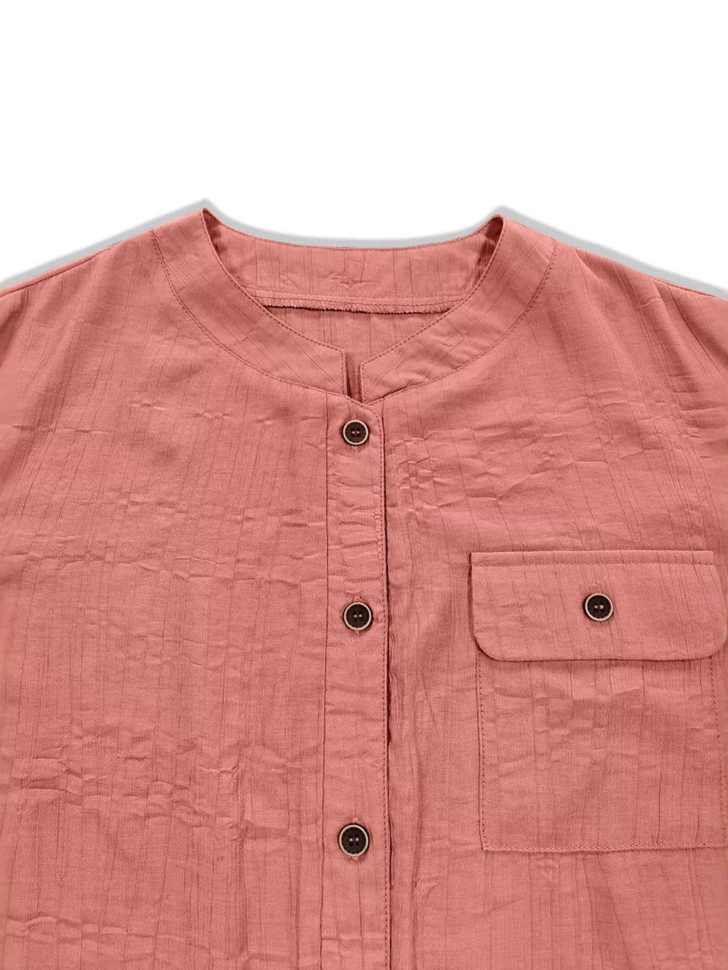 Textured Button-Down Shirt with Chest Pocket