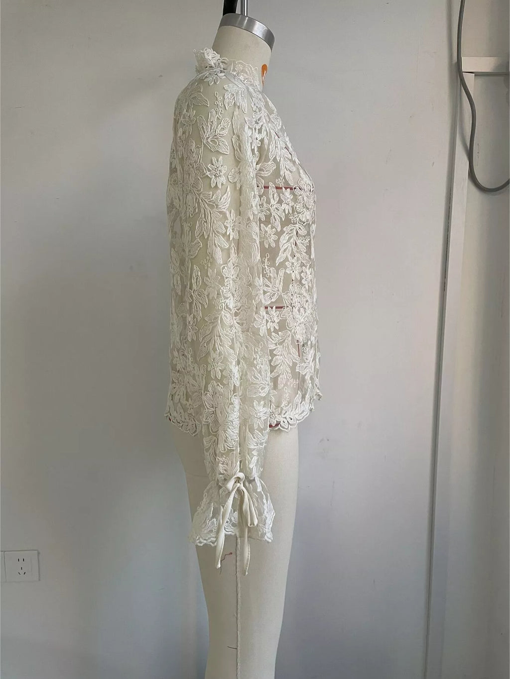 Sheer Lace Long Sleeve Shirt