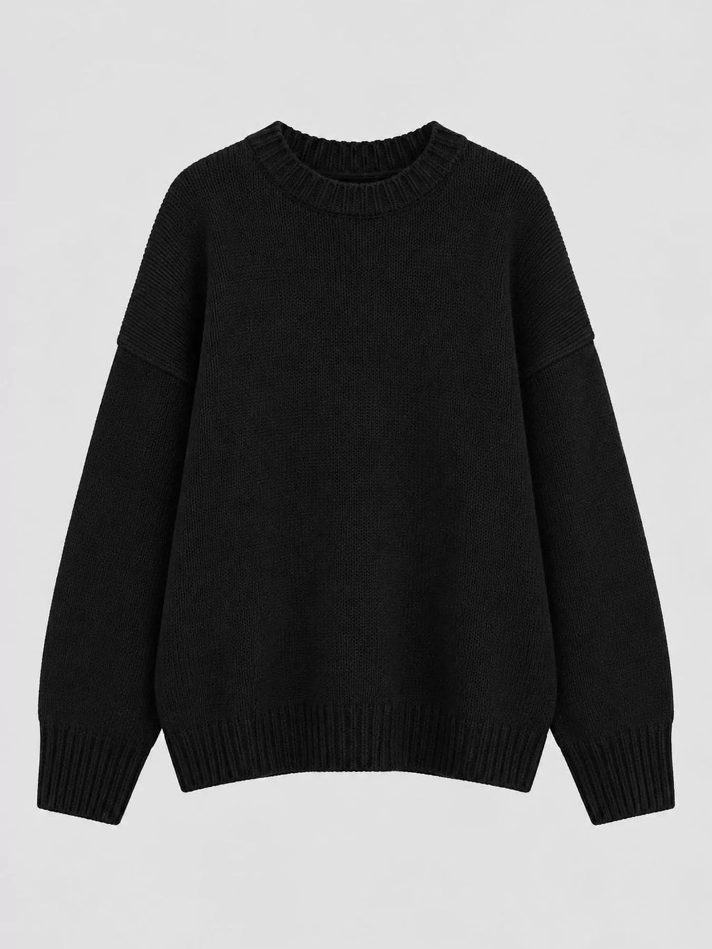 Round Neck Dropped Shoulder Sweater