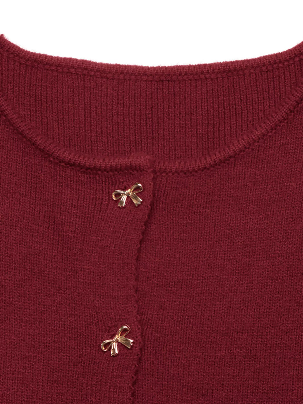 Bow Button Up Knit Cardigan