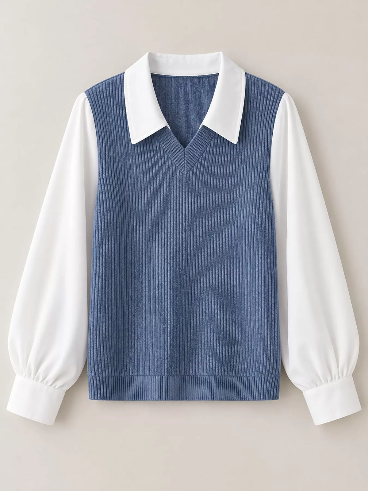 Layered Look Long Sleeve Blouse
