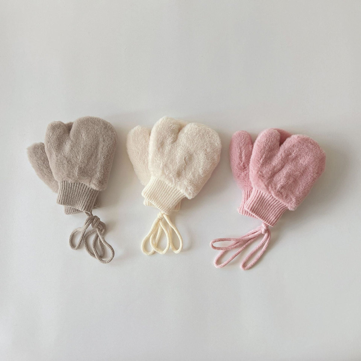 Fleece-lined Warm Finger Halter Baby Gloves