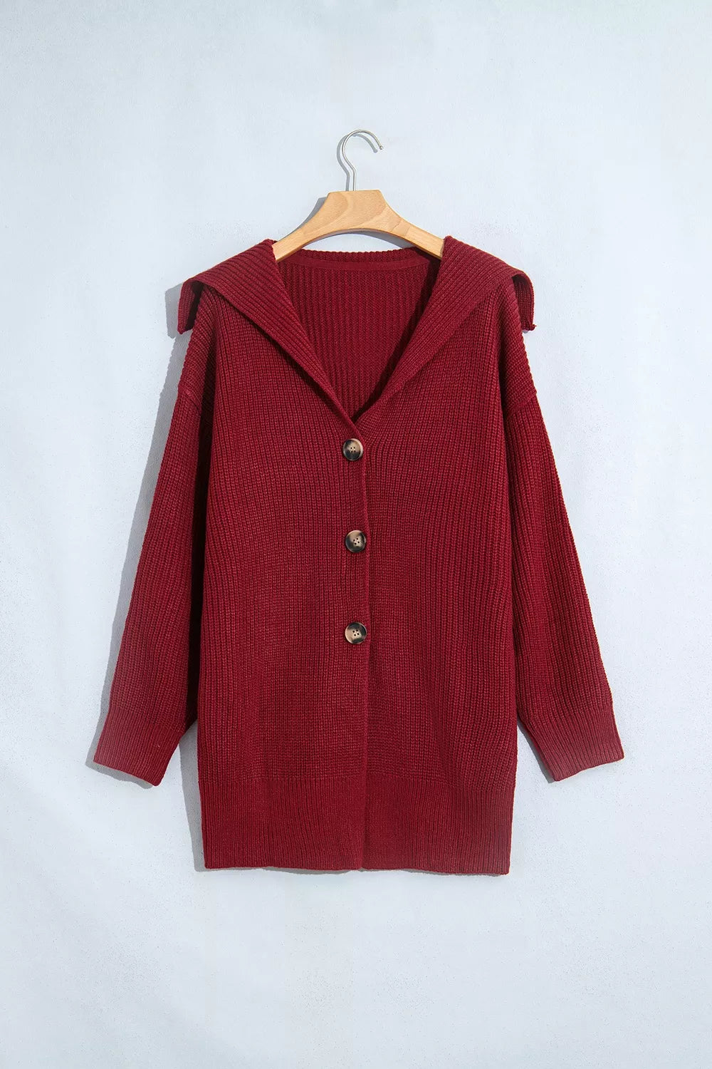 Solid Color Knit Oversized Button Front Sweater Cardigan