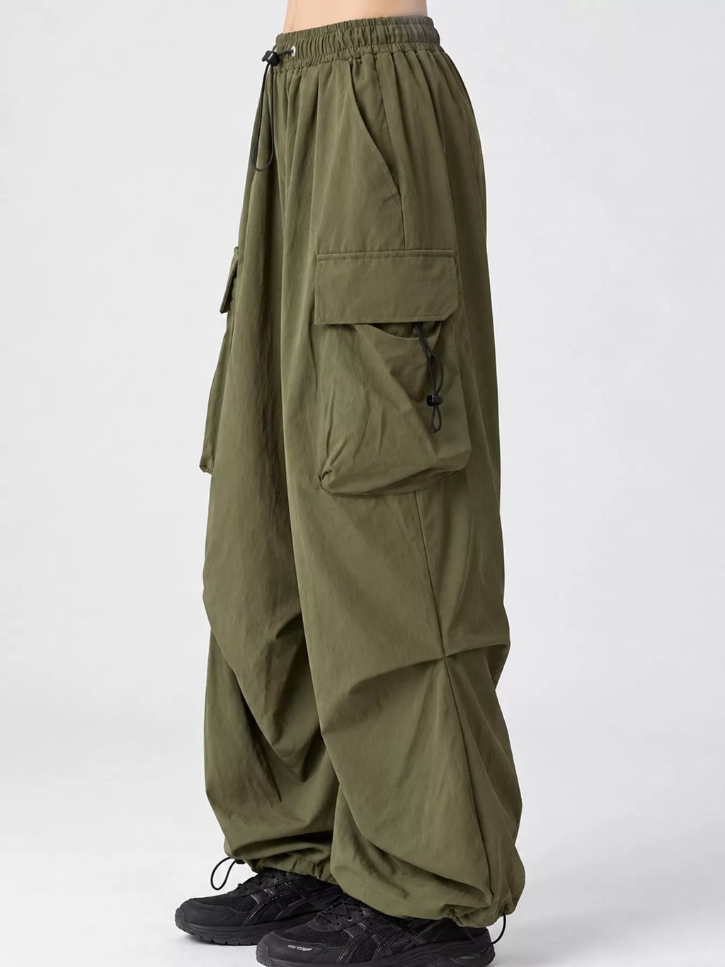Full Size Drawstring Cargo Pants Plus Size