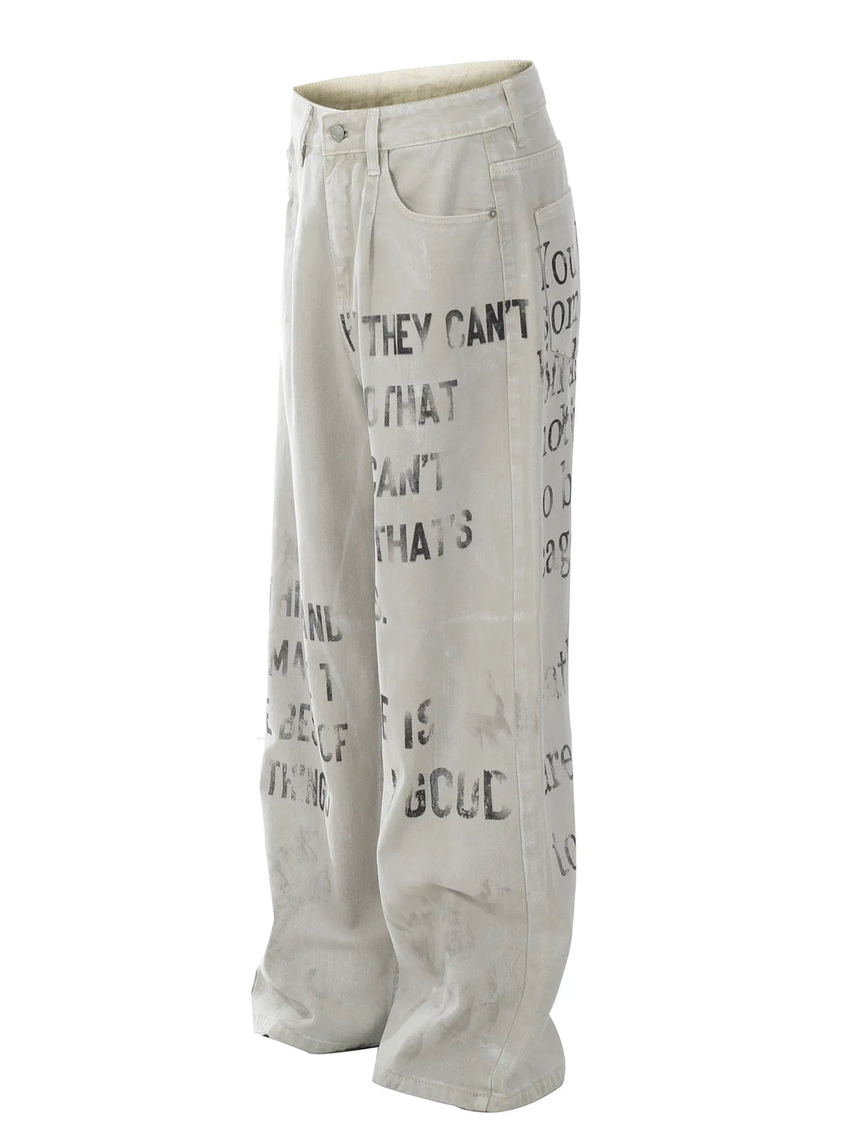 Men's Letter Wide Leg Jeans