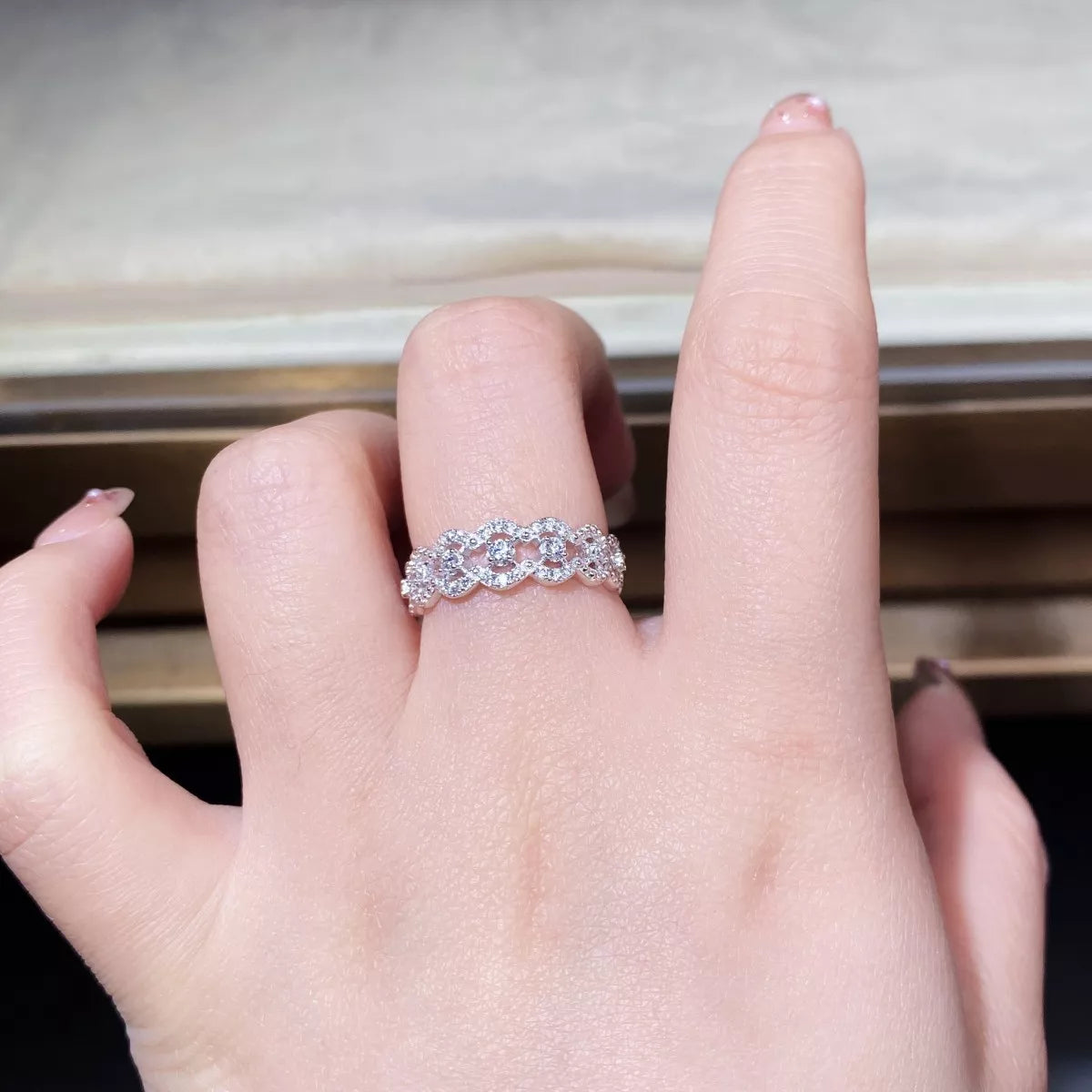 925 Sterling Silver Zircon Band Ring