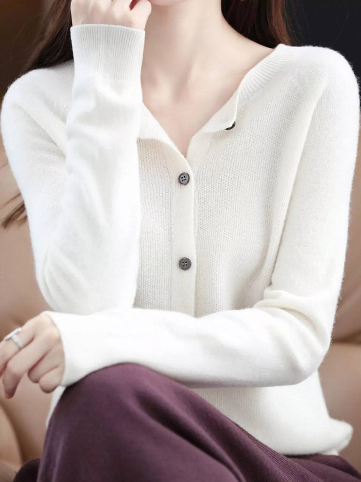 Button-Down Long Sleeve Cardigan