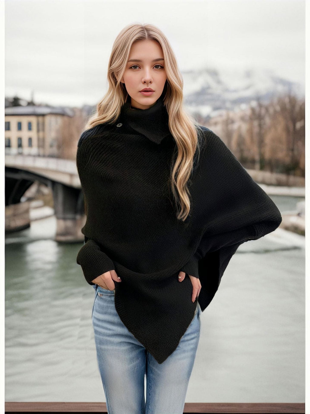 Irregular Outerwear Turtleneck Sweater Women's