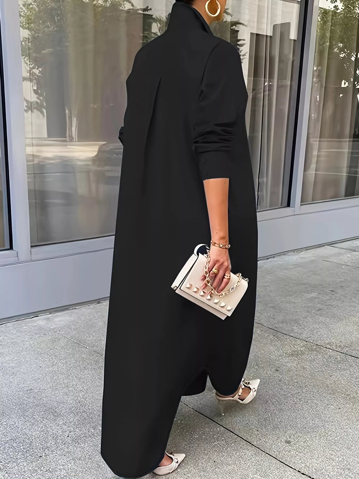 Plus Size Longline Button-Down Shirt